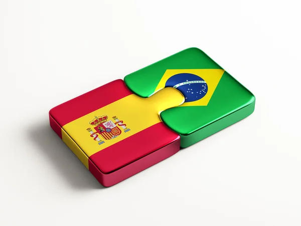 España Brasil Puzzle Concepto —  Fotos de Stock