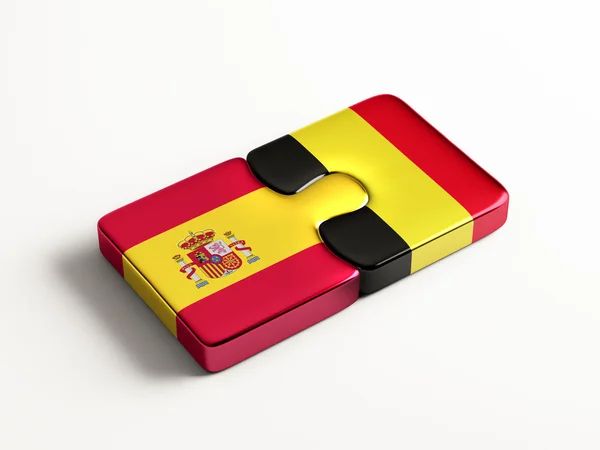 España Bélgica Puzzle Concepto — Foto de Stock