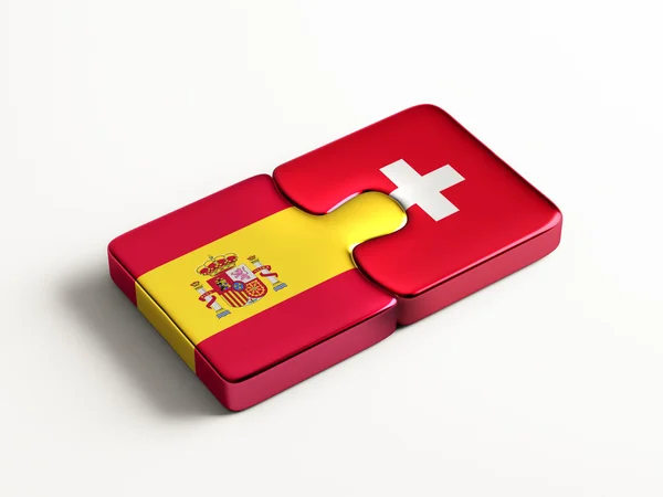 Schweiz Spanien pussel koncept — Stockfoto