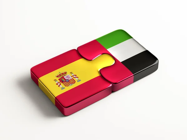 Emirati Arabi Uniti Spagna Puzzle Concept — Foto Stock