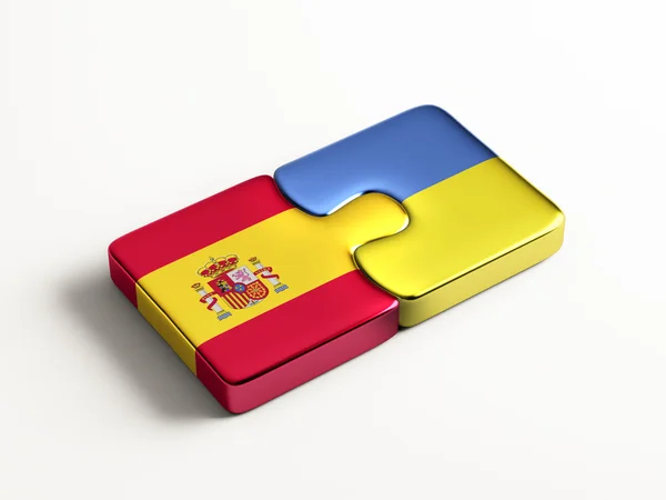 Ukraina Hiszpania logiczne pojęcia — Zdjęcie stockowe