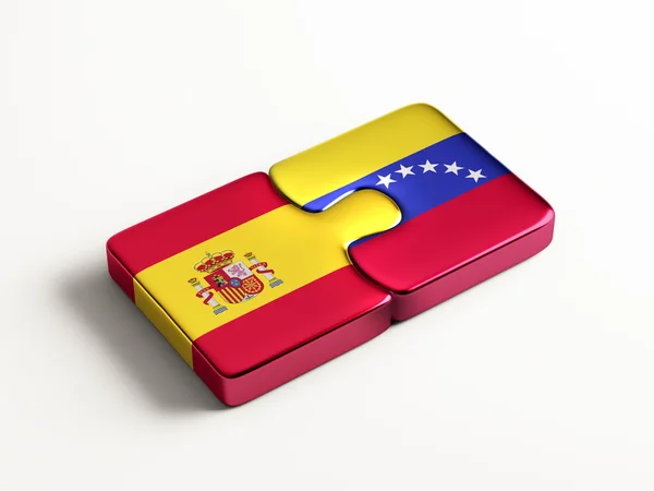 Venezuela Spain  Puzzle Concept — Stock Photo, Image