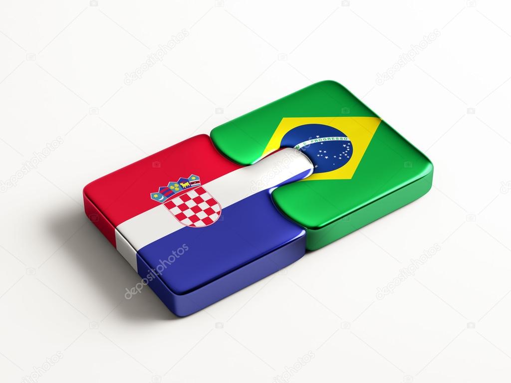 Brazil Croatia Countries Puzzle Concept