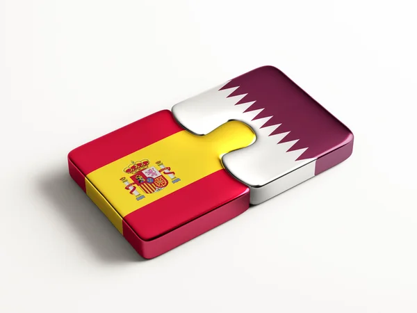 Qatar Spain  Puzzle Concept — Stock Photo, Image