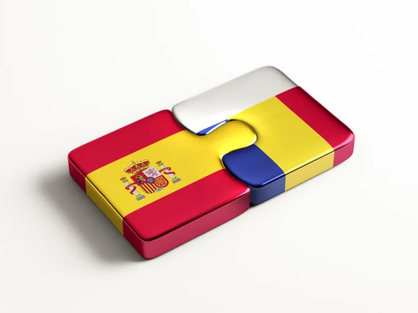 Romania Spain  Puzzle Concept — Stock Photo, Image
