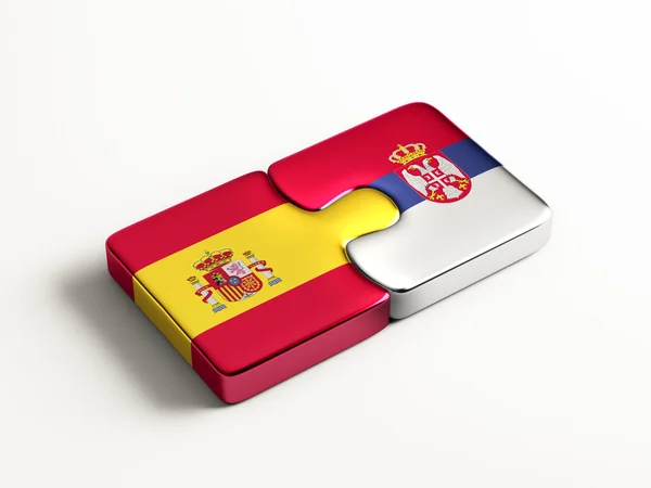 Serbie Espagne Puzzle Concept — Photo