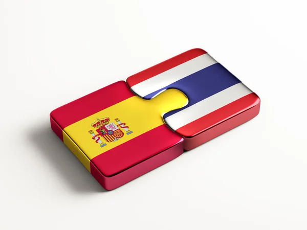 Thailand Spain  Puzzle Concept — Stock Photo, Image