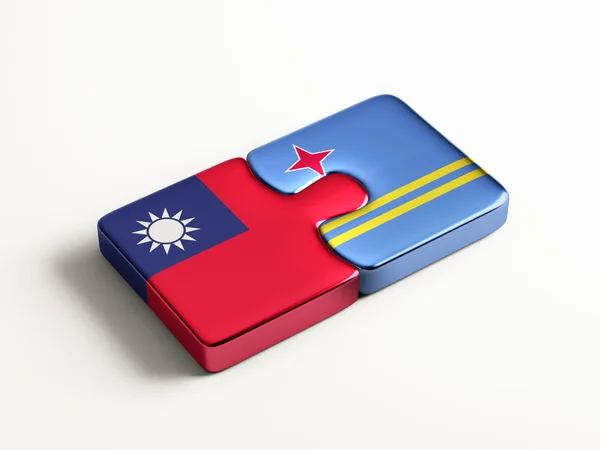 Taiwan Aruba puzzel Concept — Stockfoto