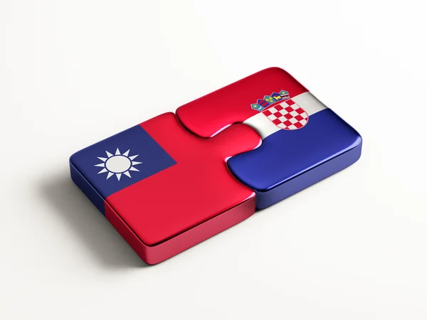 Ταϊβάν Κροατία παζλ έννοια — Φωτογραφία Αρχείου