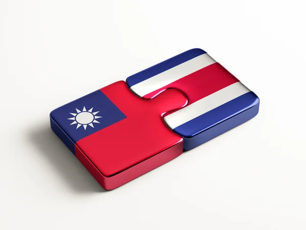 Taiwan Costa Rica Puzzle Concept — Stock Photo, Image