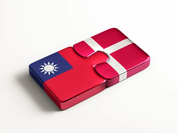 台湾デンマーク パズル コンセプト — ストック写真