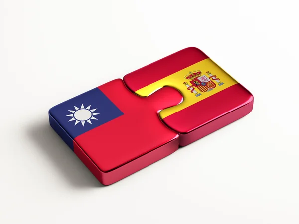 Taiwan Spanje puzzel Concept — Stockfoto