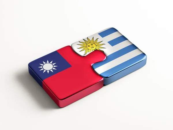 Uruguay Taiwan  Puzzle Concept — Stock Photo, Image