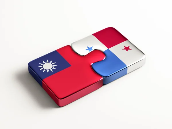 Concetto di Puzzle di Taiwan Panama — Foto Stock