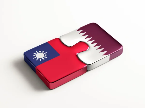 Qatar Taiwan puzzel Concept — Stockfoto