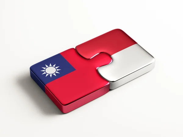 Indonezja Tajwan logiczne pojęcia — Zdjęcie stockowe