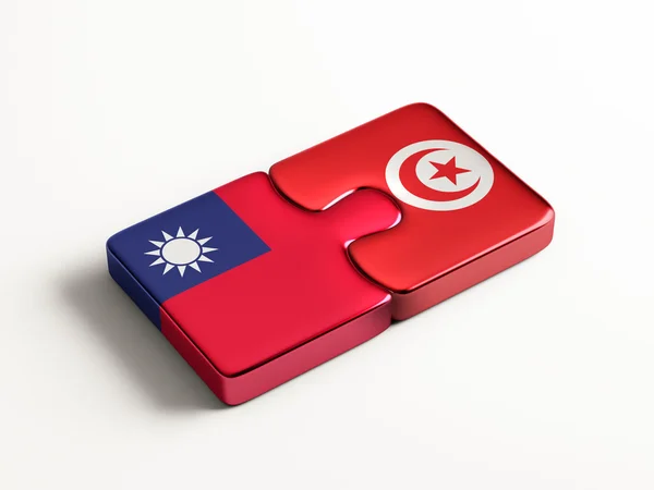 Tunezja Tajwan logiczne pojęcia — Zdjęcie stockowe