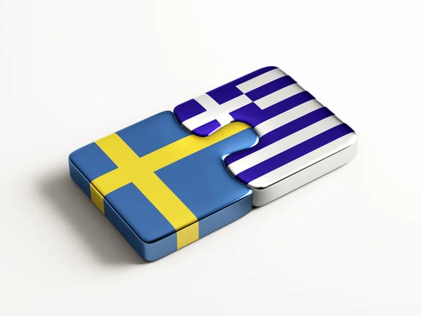 Suecia Grecia Puzzle Concepto — Foto de Stock