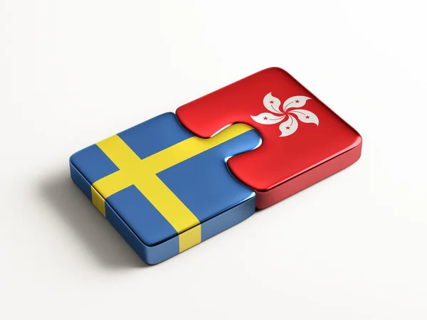Suède Hong Kong Puzzle Concept — Photo