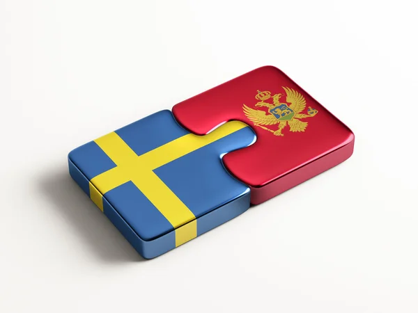 Suède Monténégro Puzzle Concept — Photo
