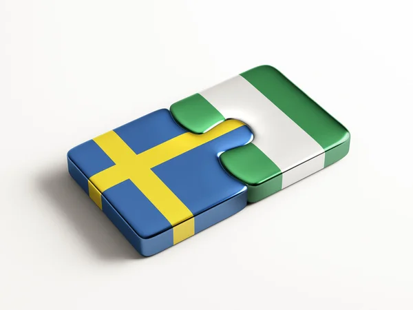 Sweden Nigeria  Puzzle Concept — Stock Photo, Image