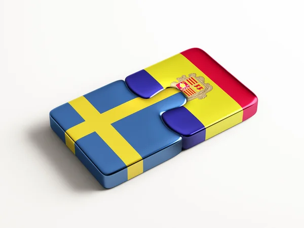 Suède Andorre Puzzle Concept — Photo
