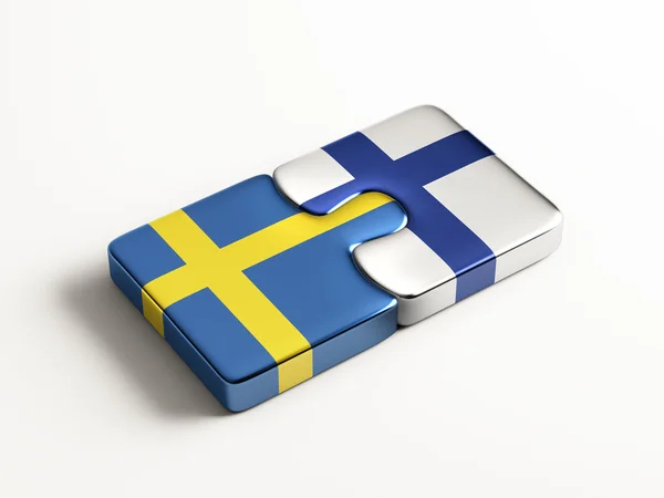 Zweden Finland puzzel Concept — Stockfoto