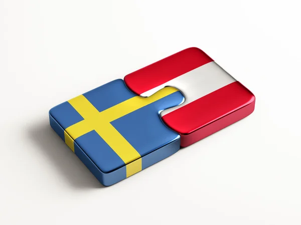 Zweden Oostenrijk puzzel Concept — Stockfoto