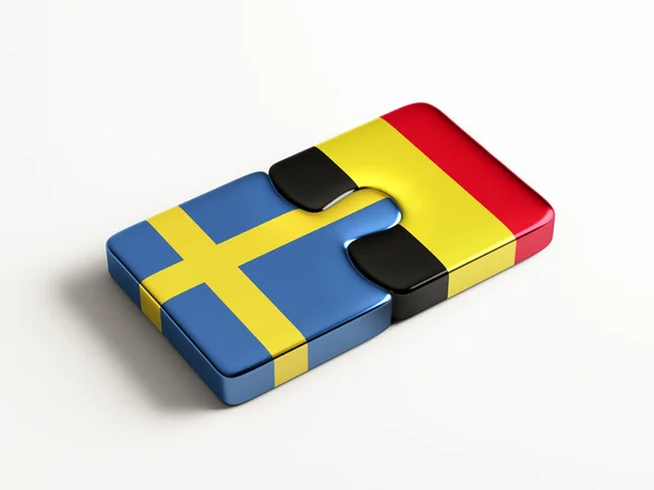 瑞典比利时拼图概念 — 图库照片