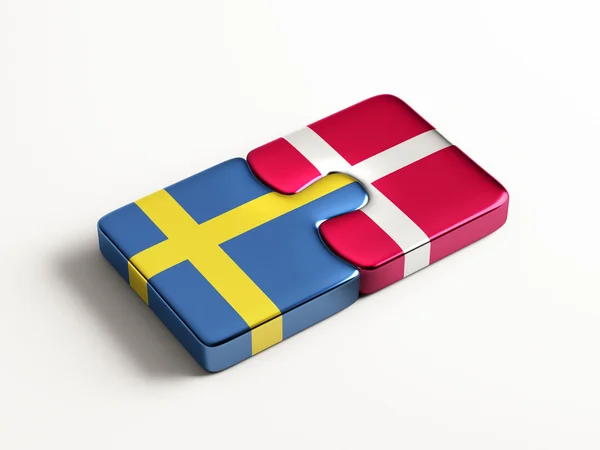 Zweden Denemarken puzzel Concept — Stockfoto