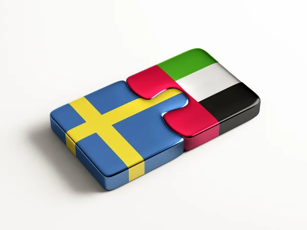 Forenede Arabiske Emirater Sverige Puzzle Concept - Stock-foto