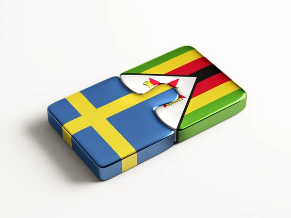 Zimbabwe Svezia Puzzle Concept — Foto Stock