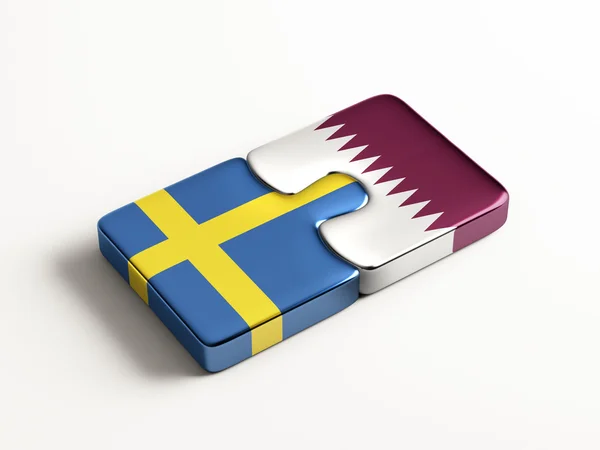 Qatar Zweden puzzel Concept — Stockfoto