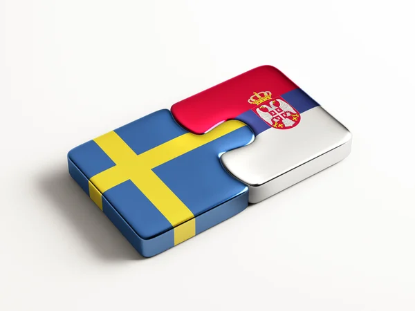 Sérvia Suécia Puzzle Concept — Fotografia de Stock