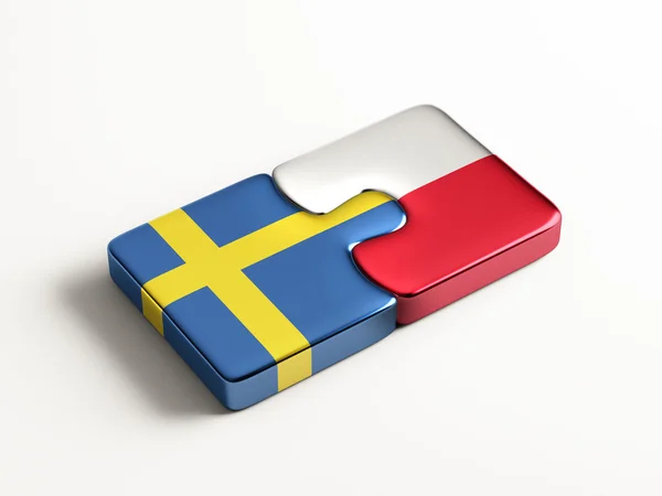 Polónia Suécia Puzzle Concept — Fotografia de Stock