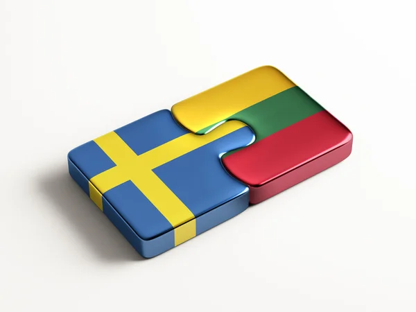Lituanie Suède Puzzle Concept — Photo