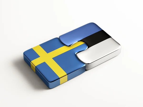 Estonia Suecia Puzzle Concepto — Foto de Stock