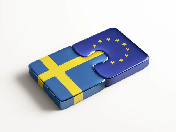 Europeiska unionen Sverige pussel koncept — Stockfoto