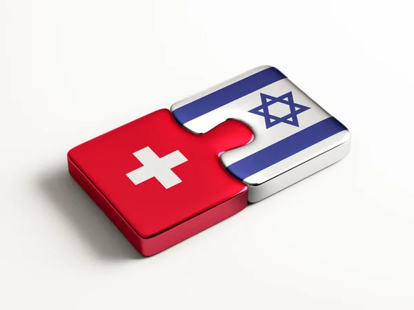 Schweiz Israel pussel koncept — Stockfoto