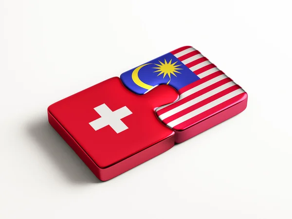 Switzerland Malaysia  Puzzle Concept — Stock Photo, Image