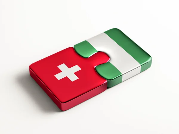 Zwitserland Nigeria puzzel Concept — Stockfoto