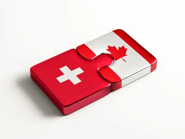Switzerland Canada  Puzzle Concept — Stock Photo, Image
