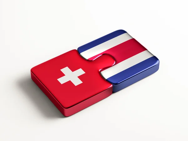 Suiza Costa Rica Puzzle Concepto —  Fotos de Stock