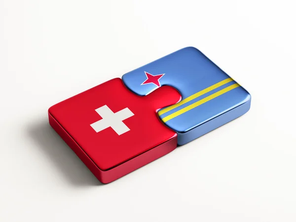 Suiza Aruba Puzzle Concept —  Fotos de Stock