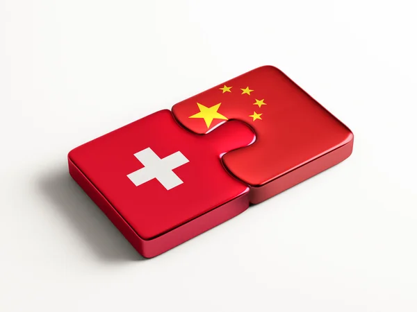 Schweiz China Puzzle-Konzept — Stockfoto