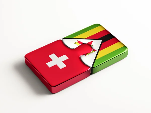 Zimbabwe Svizzera Puzzle Concept — Foto Stock