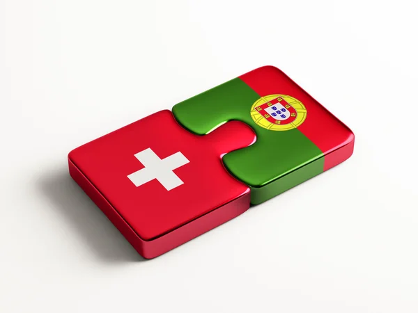 Portugal Suisse Puzzle Concept — Photo