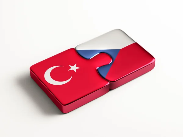 Konsep Republik Ceko Turki Puzzle — Stok Foto