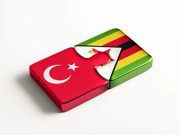 Zimbabwe Turquía Puzzle Concepto — Foto de Stock