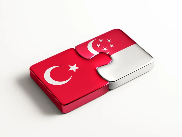 Singapore Türkei Puzzle-Konzept — Stockfoto